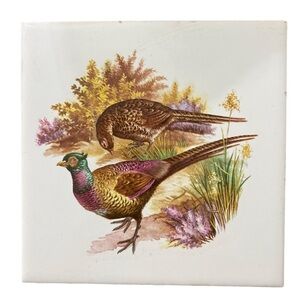 Vintage ring neck pheasant tile Made in England  #16